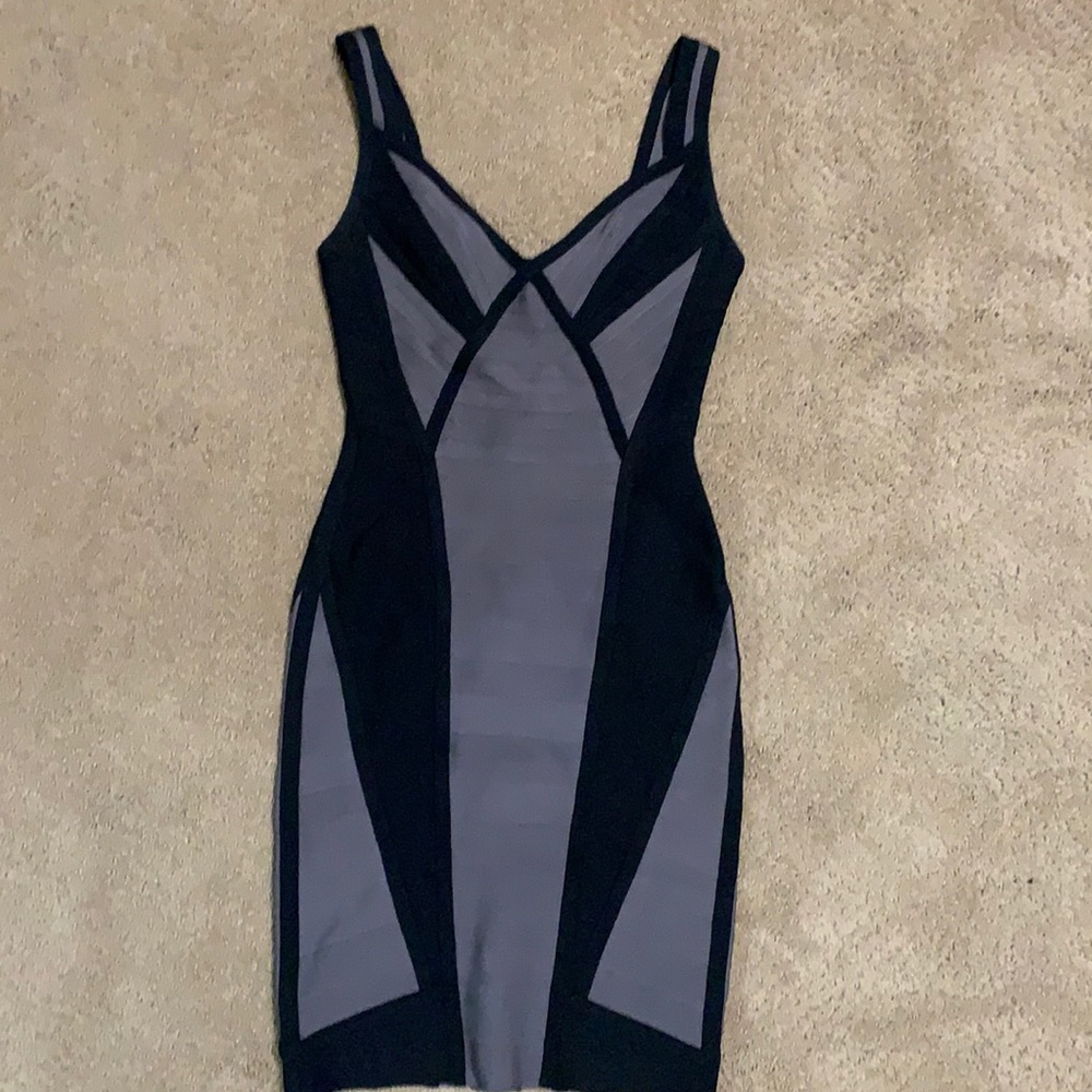 Herve Leger Karina Bandage dress black and gray size XS